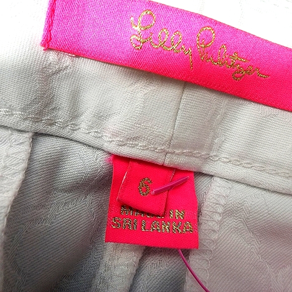 NWT Lilly Pulitzer Women's White 29' Textured Kelly Skinny Ankle Pants Size 6 - Picture 9 of 11